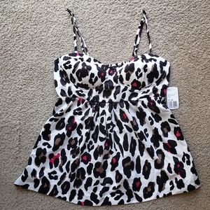 F21 Leopard Spaghetti Strap Top